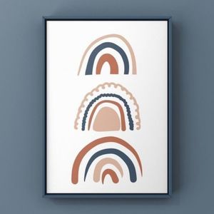Modern minimal boho rainbow illustration art print